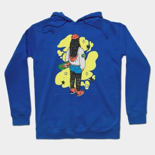 Cool Vintage Skater Girl Sketch Hoodie